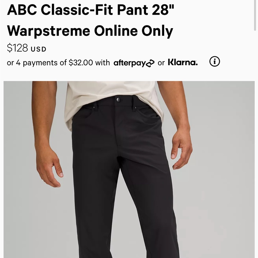 Lululemon abc classic pants size 30